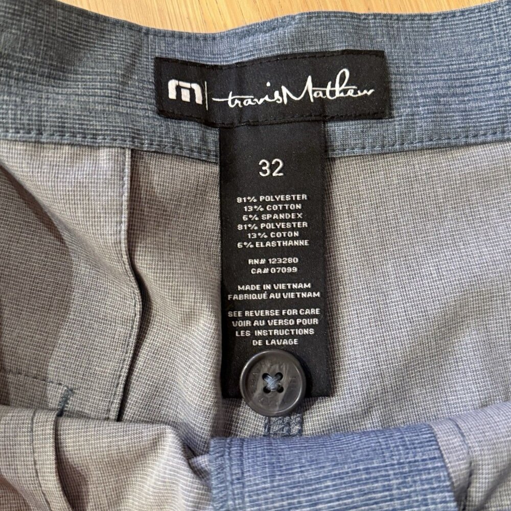 Mens Travis Mathew Grommet Golf Shorts 32 Khaki Aegean Blue Plaid Lot of 2 EUC! - Picture 8 of 10